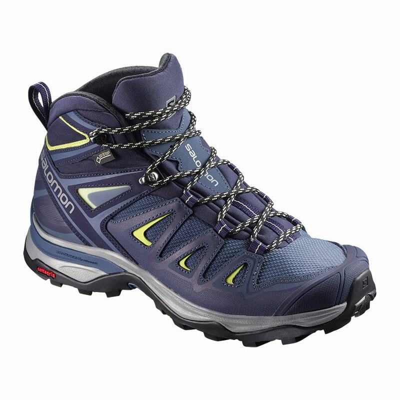 Salomon Israel X ULTRA 3 MID GORE-TEX - Womens Hiking Boots - Blue (KJUL-63701)